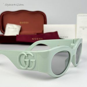 BRAND NEW Gucci GG1544S 003 Green Grey Unisex Oval Sunglasses GG 1544S